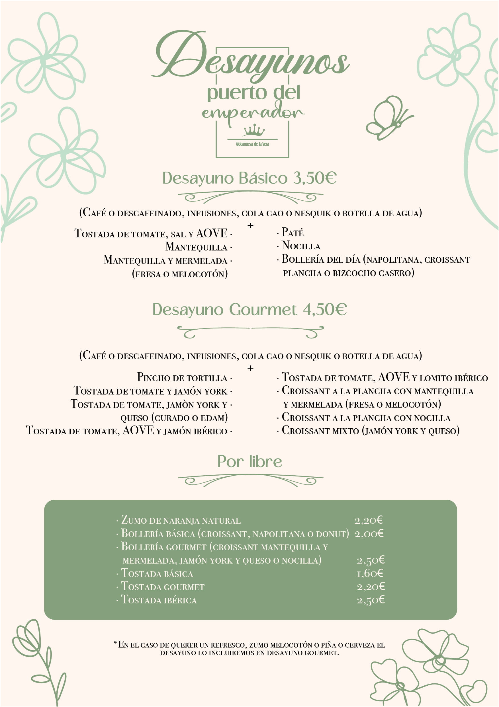 desayunos en puerto del emperador